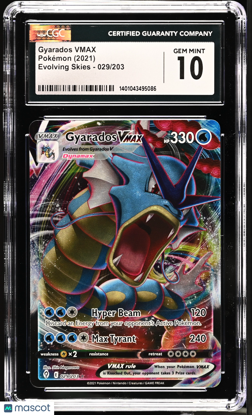 2021 Pokemon Evolving Skies Gyarados VMAX #029/203 CGC 10 GEM MINT - Graded TCG/CCG