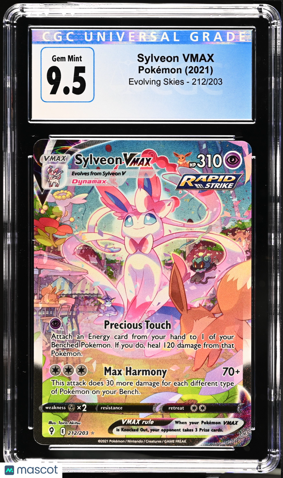 2021 Pokemon Evolving Skies Sylveon VMAX 212 Secret Rare CGC 10 GEM MINT BLUE - Graded TCG/CCG