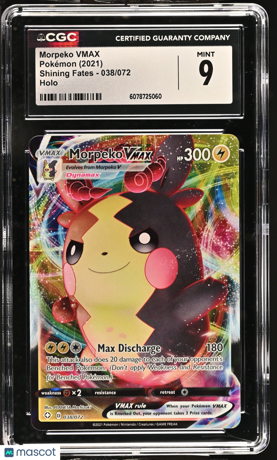 2021 Pokemon Shining Fates Morpeko VMAX #038/072 Holo CGC 9 MINT - Graded TCG/CCG