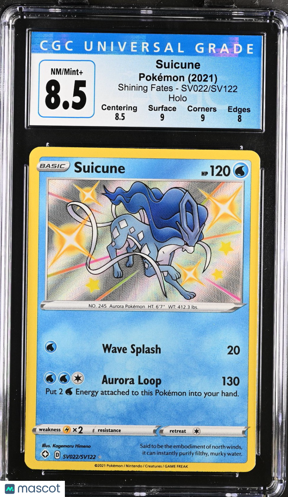2021 Pokémon Shining Fates Suicune #SV022/SV122 English CGC 8.5 - Graded TCG/CCG