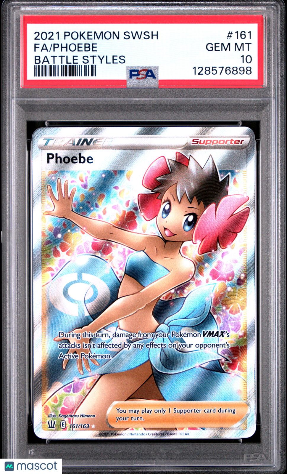 2021 Pokemon Sword & Shield Battle Styles Phoebe #161 FA PSA 10 GEM MINT - Graded TCG/CCG