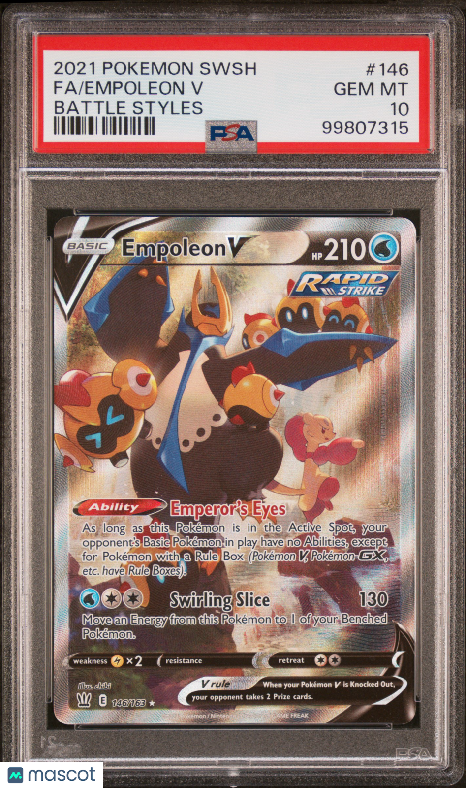 2021 Pokemon SWSH Battle Styles Empoleon V #146 FA PSA 10 GEM MINT - Graded TCG/CCG