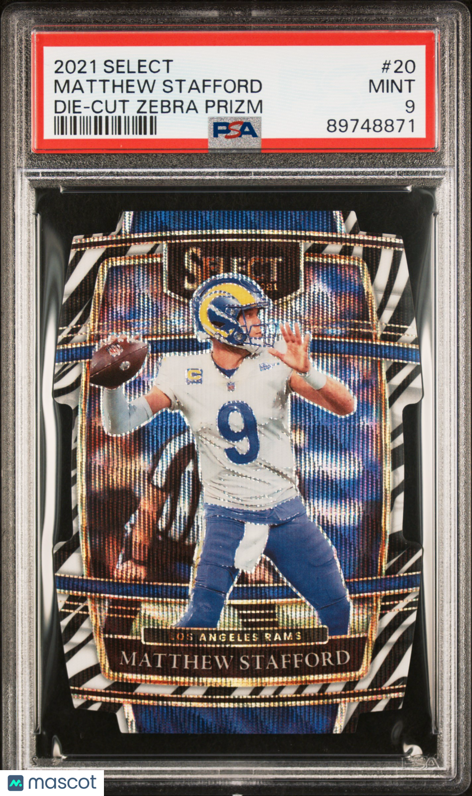 2021 Select Matthew Stafford Die Cut Zebra Prizm #20 PSA 9 Los Angeles Rams - Graded Sports Cards