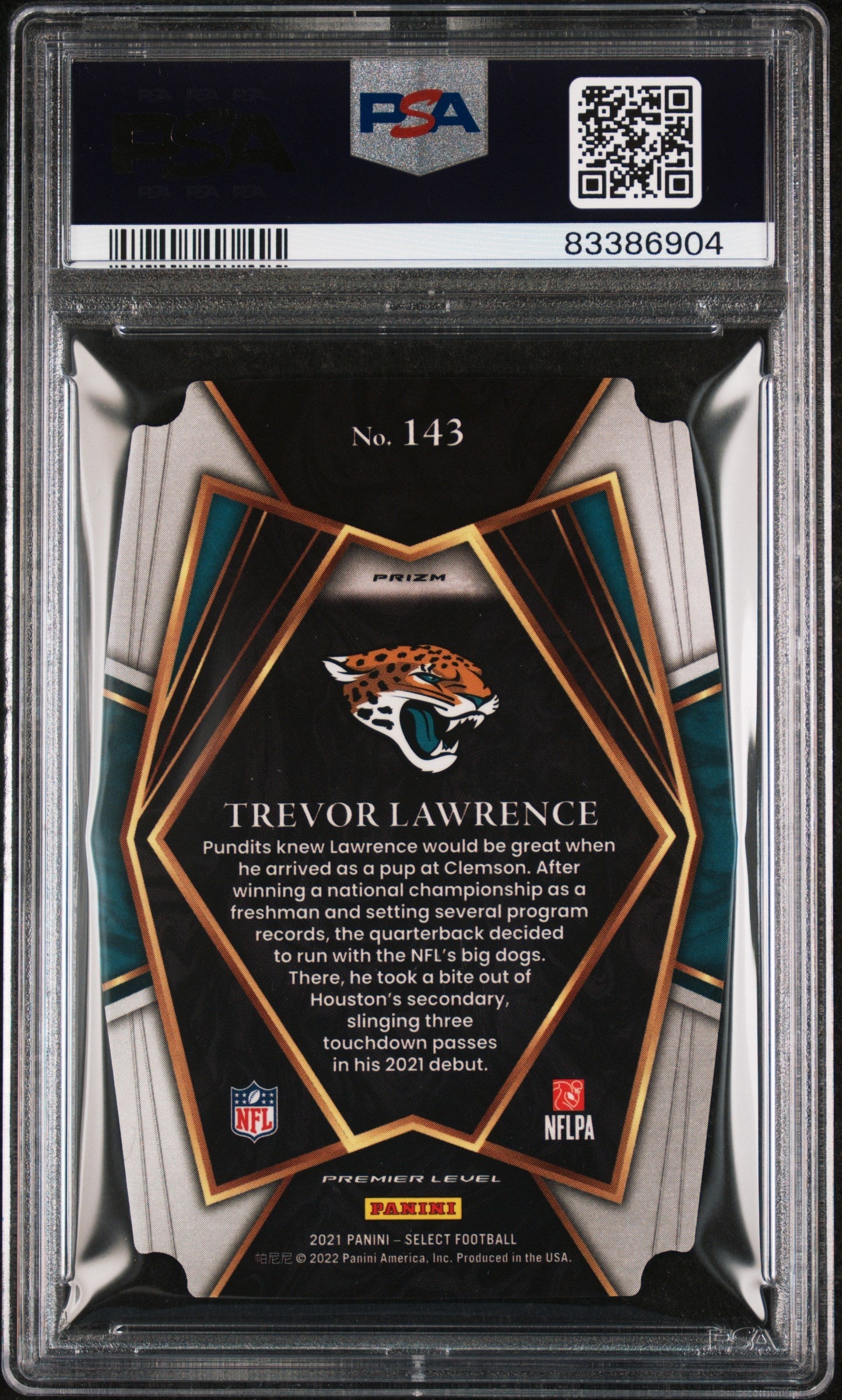 2021 Select Trevor Lawrence DIE CUT Red Blue Prizm Rookie 143 PSA 9 MINT Jaguars - Graded Sports Cards