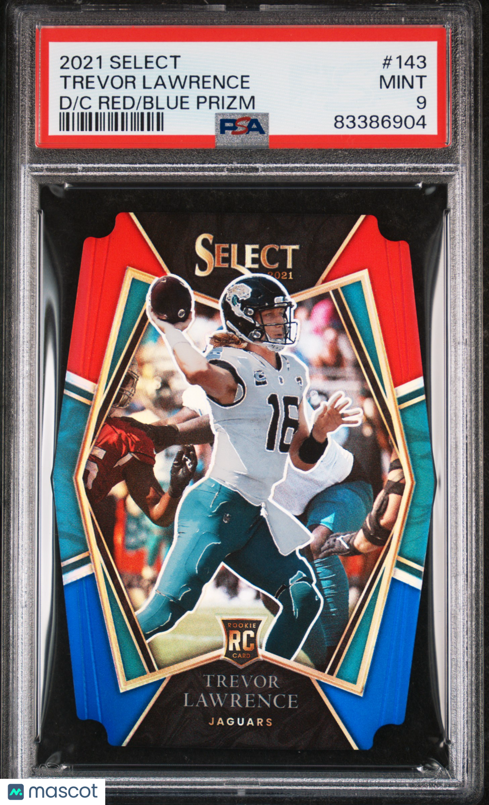 2021 Select Trevor Lawrence DIE CUT Red Blue Prizm Rookie 143 PSA 9 MINT Jaguars - Graded Sports Cards
