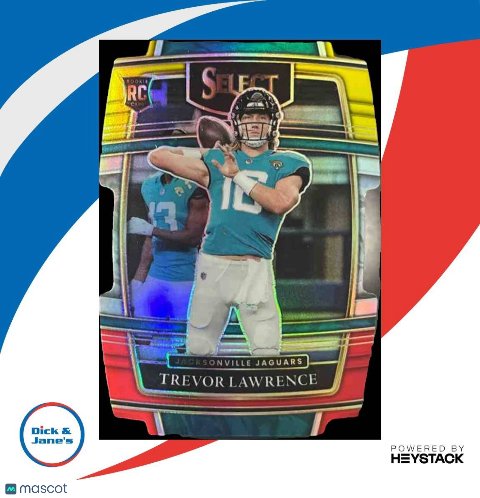 2021 Select Trevor Lawrence Red and Yellow Die Cut #43 RC Jacksonville Jaguars - Sports Cards