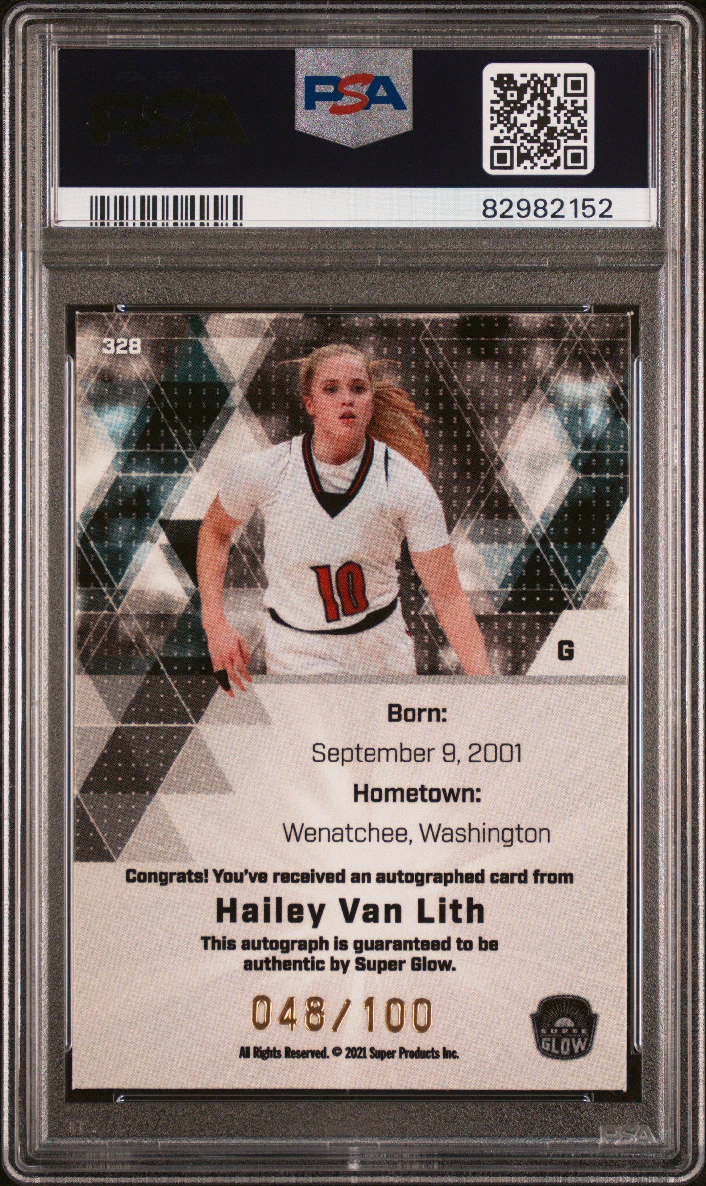 2021 Super Glow Inaugural Edition Hailey Van Lith Orange #328 PSA 8 - Graded Sports Cards