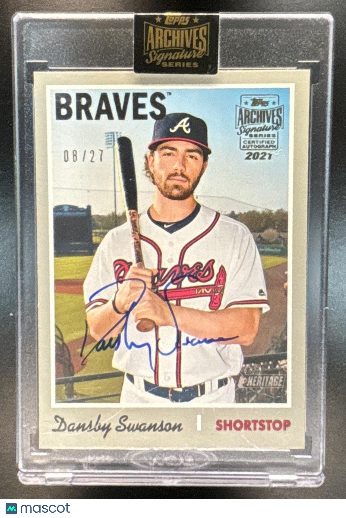 2021 Topps Archives Signature Series Dansby Swanson /27 2019 Heritage #316 Auto - Sports Cards
