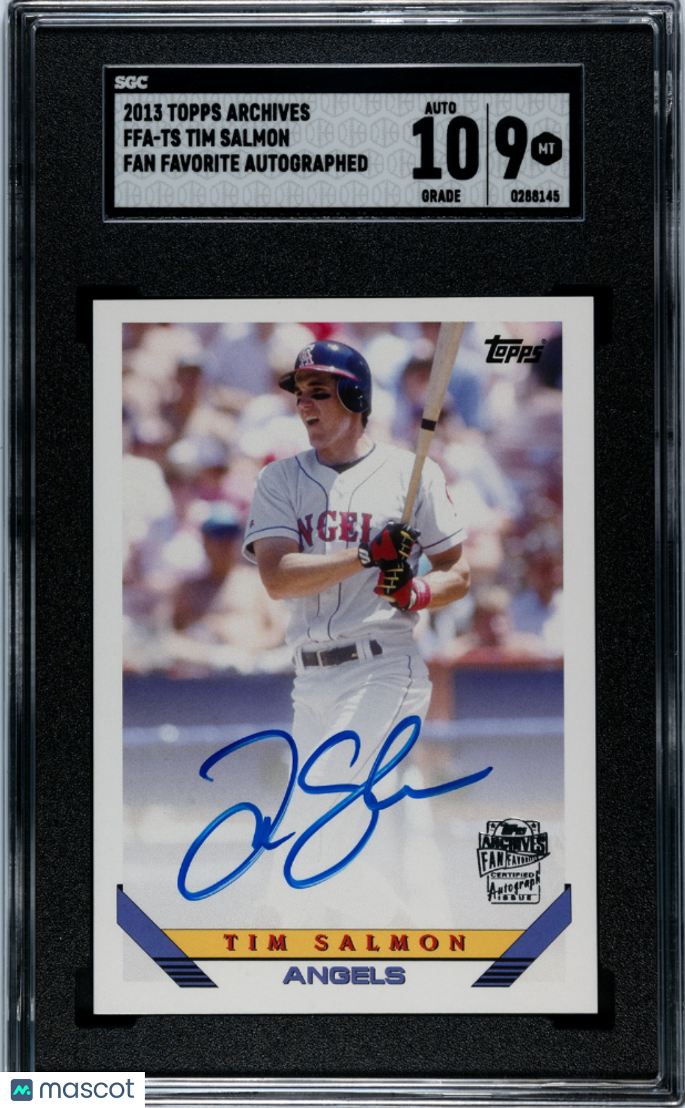 2021 Topps Archives Tim Salmon Fan Favorite Autograph #FFA-TS SGC 9 - Graded Sports Cards