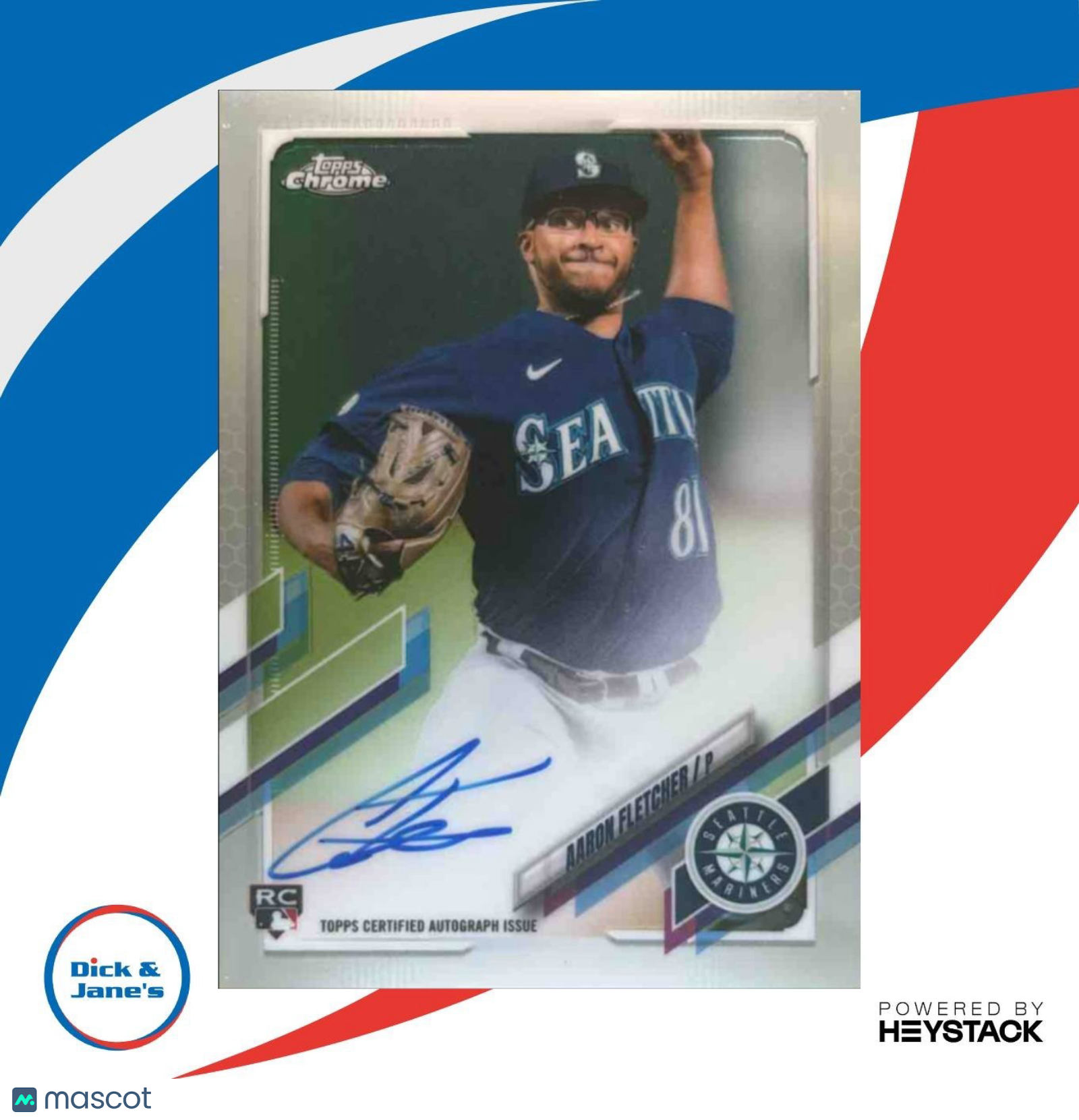 2021 Topps Chrome Aaron Fletcher Rookie Auto #RA-AF RC Seattle Mariners - Sports Cards