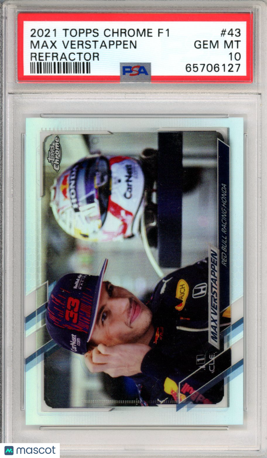 2021 Topps Chrome Formula 1 Max Verstappen Refractor #43 PSA 10 Graded Sports Cards
