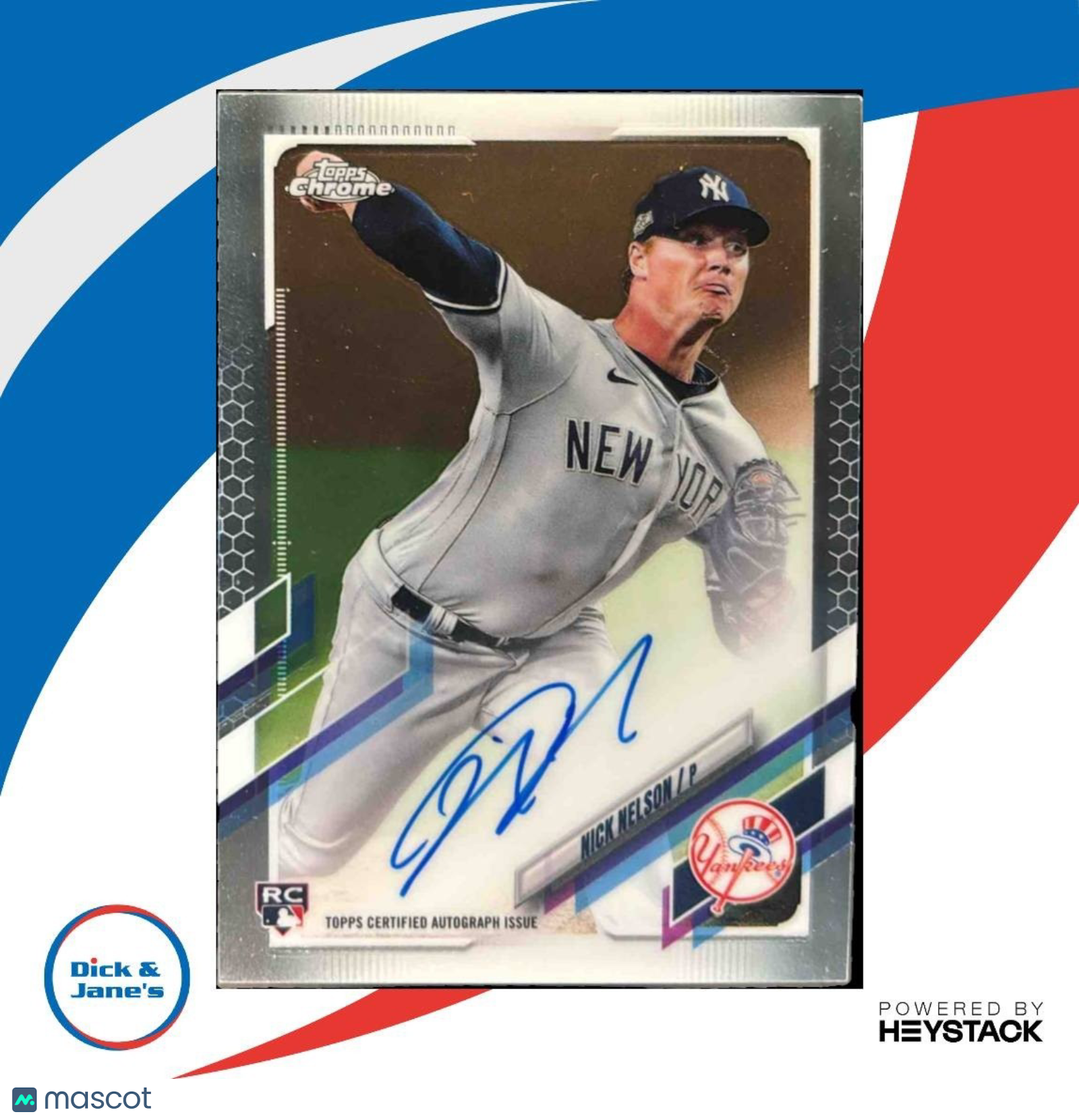 2021 Topps Chrome Nick Nelson Rookie Auto #RA-NNE RC New York Yankees - Sports Cards