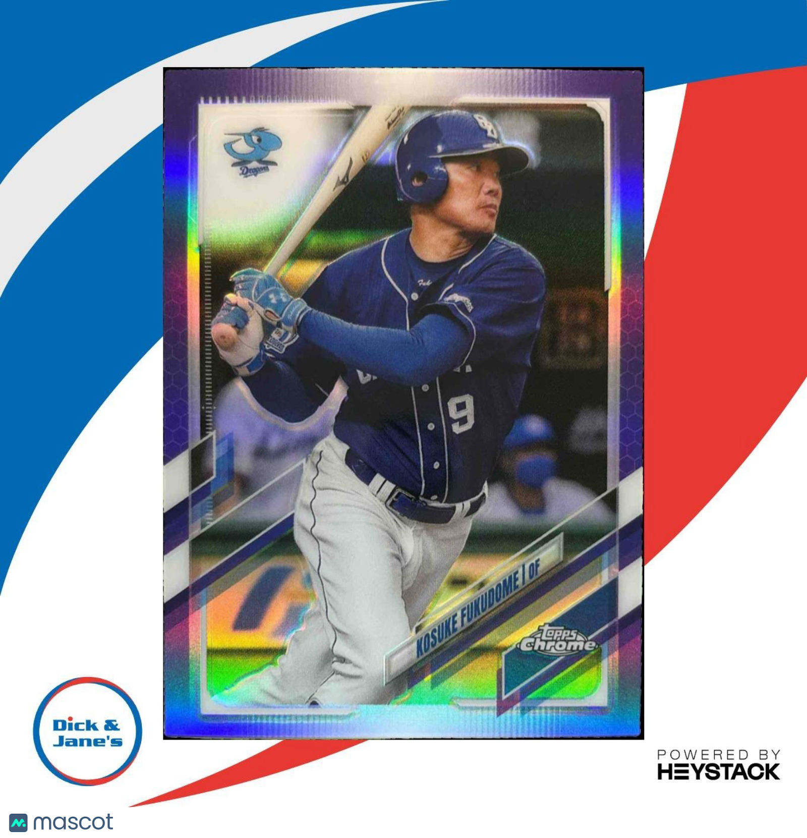 2021 Topps Chrome NPB Kosuke Fukudome Purple Refractor 163/299 #113 - Sports Cards