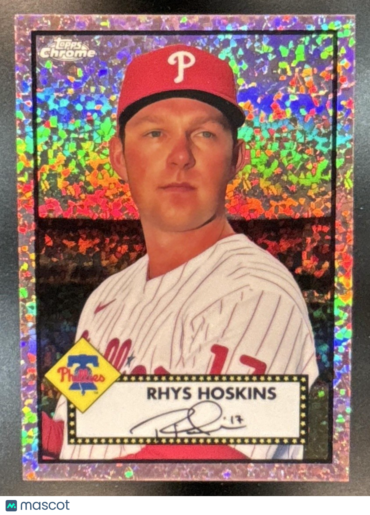 2021 Topps Chrome Platinum Anniversary Rhys Hoskins Rose Gold Mini Diamond 1/75 - Sports Cards