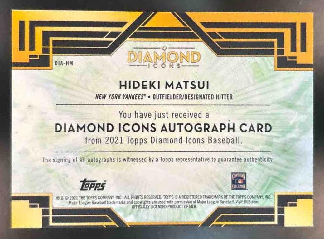 2021 Topps Diamond Icons Hideki Matsui Icon Auto Red 4/5 New York Yankees - Sports Cards