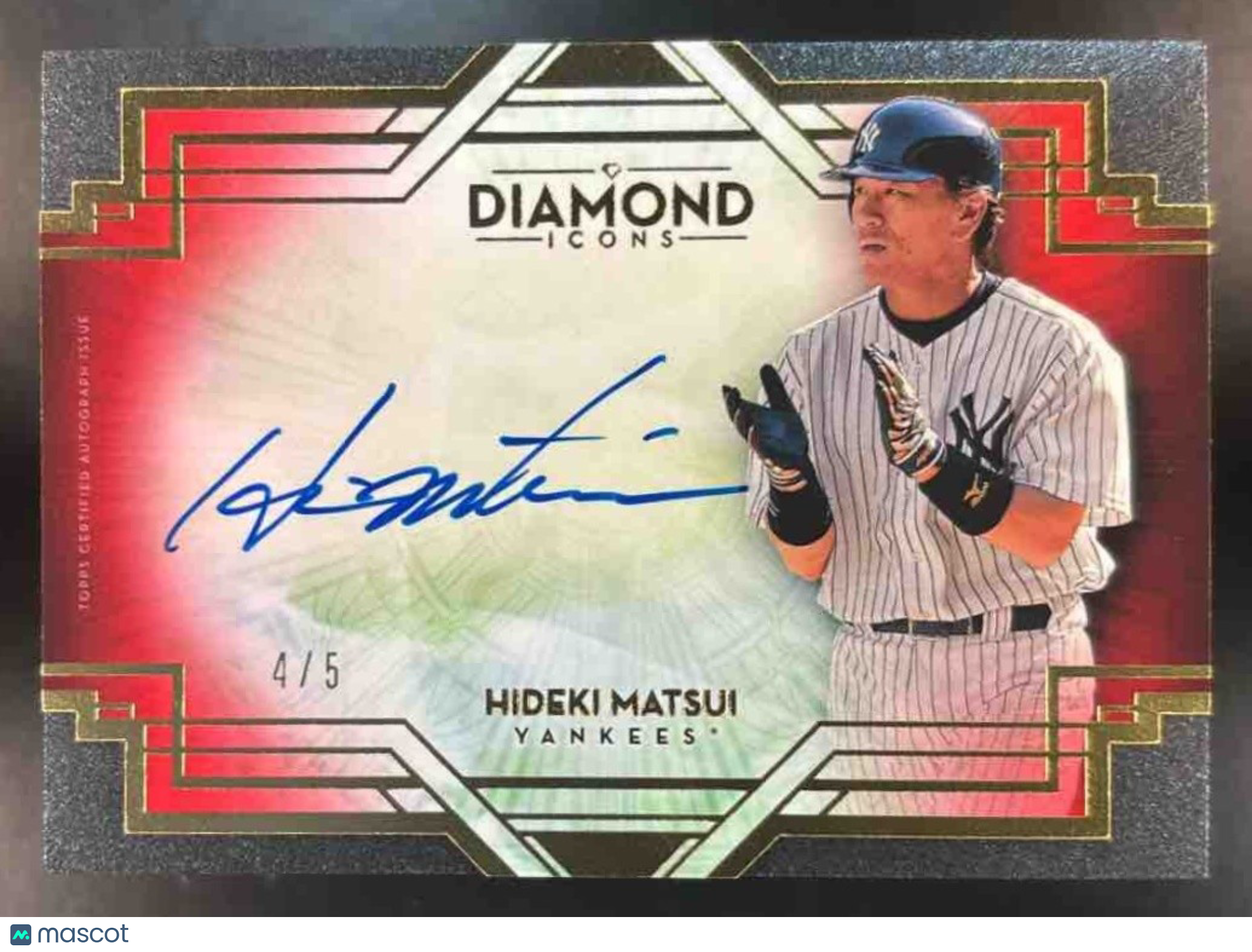 2021 Topps Diamond Icons Hideki Matsui Icon Auto Red 4/5 New York Yankees - Sports Cards