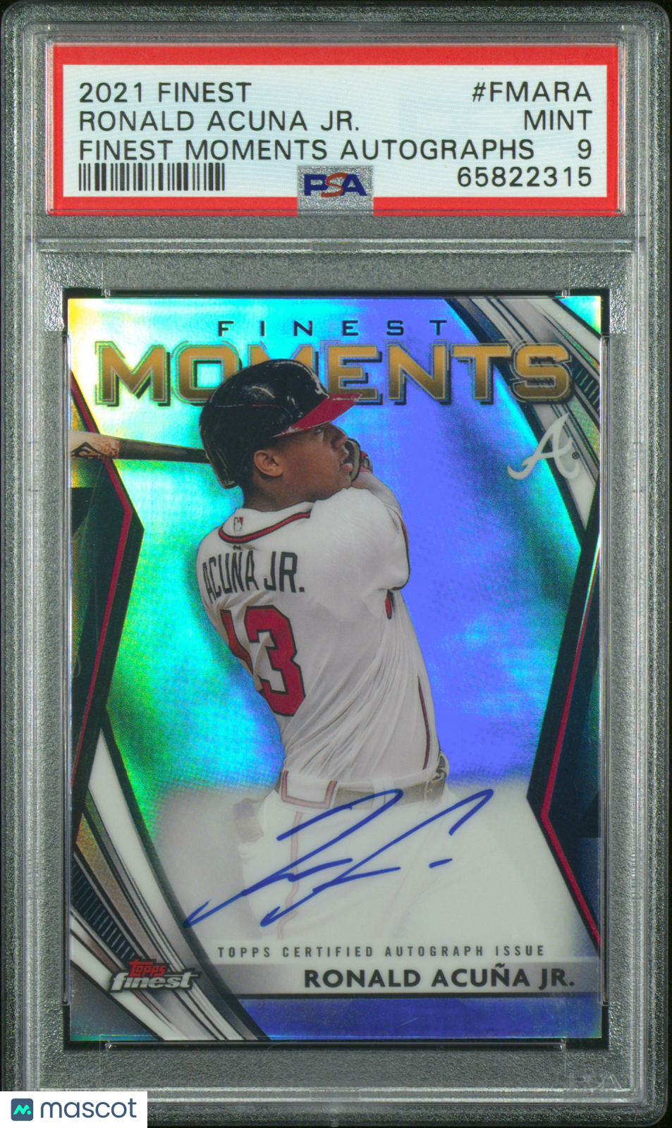 2021 Topps Finest Finest Moments Autographs Ronald Acuna JR PSA 9 Atlanta Braves - Graded Sports Cards