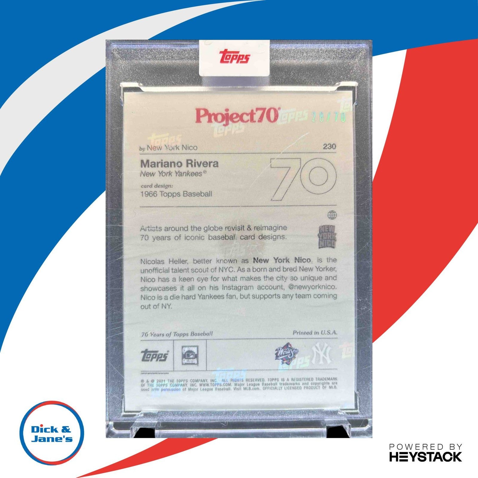 2021 Topps Project70 Mariano Rivera Rainbow Foil /70 1959 #230 New York Yankees - Sports Cards