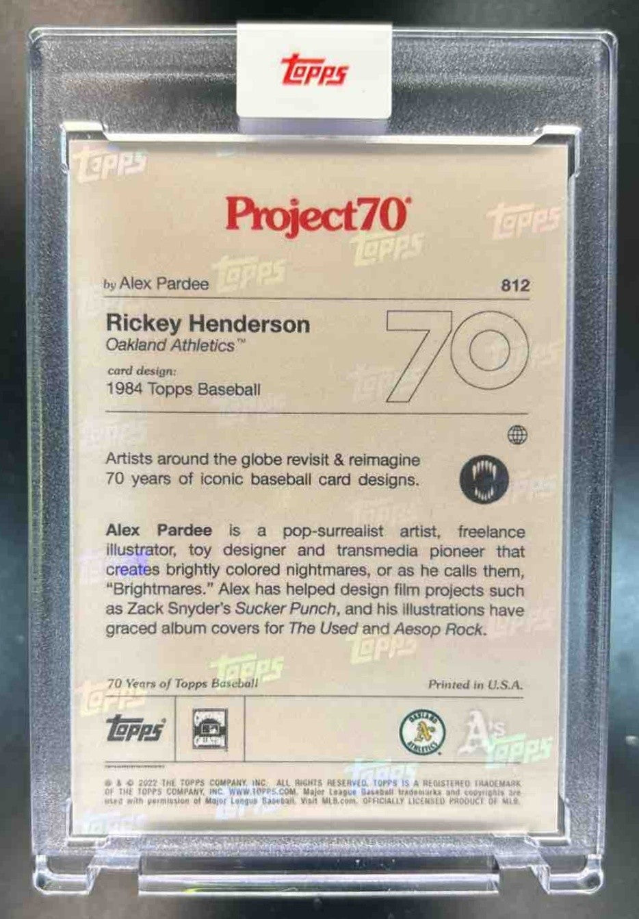 2021 Topps Project70 Rickey Henderson #812 Oakland Athletics - Sports Cards