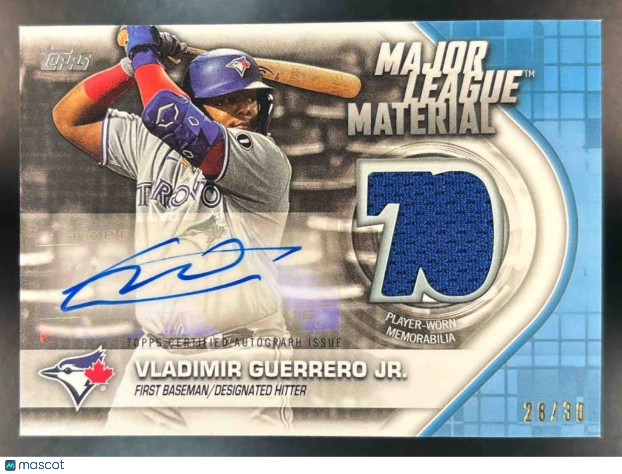 2021 Topps Vladimir Guerrero Jr. Major League Material Auto /50 MEM Blue Jays - Sports Cards