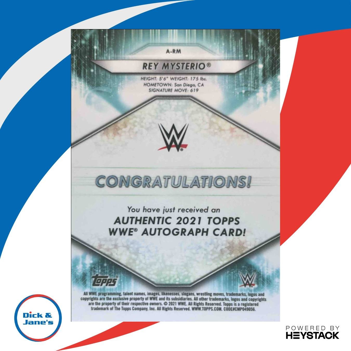 2021 Topps WWE Rey Mysterio Auto Green /99 #A-RM - Sports Cards