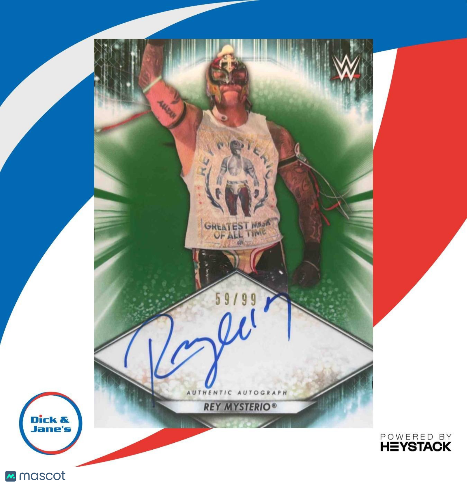 2021 Topps WWE Rey Mysterio Auto Green /99 #A-RM - Sports Cards