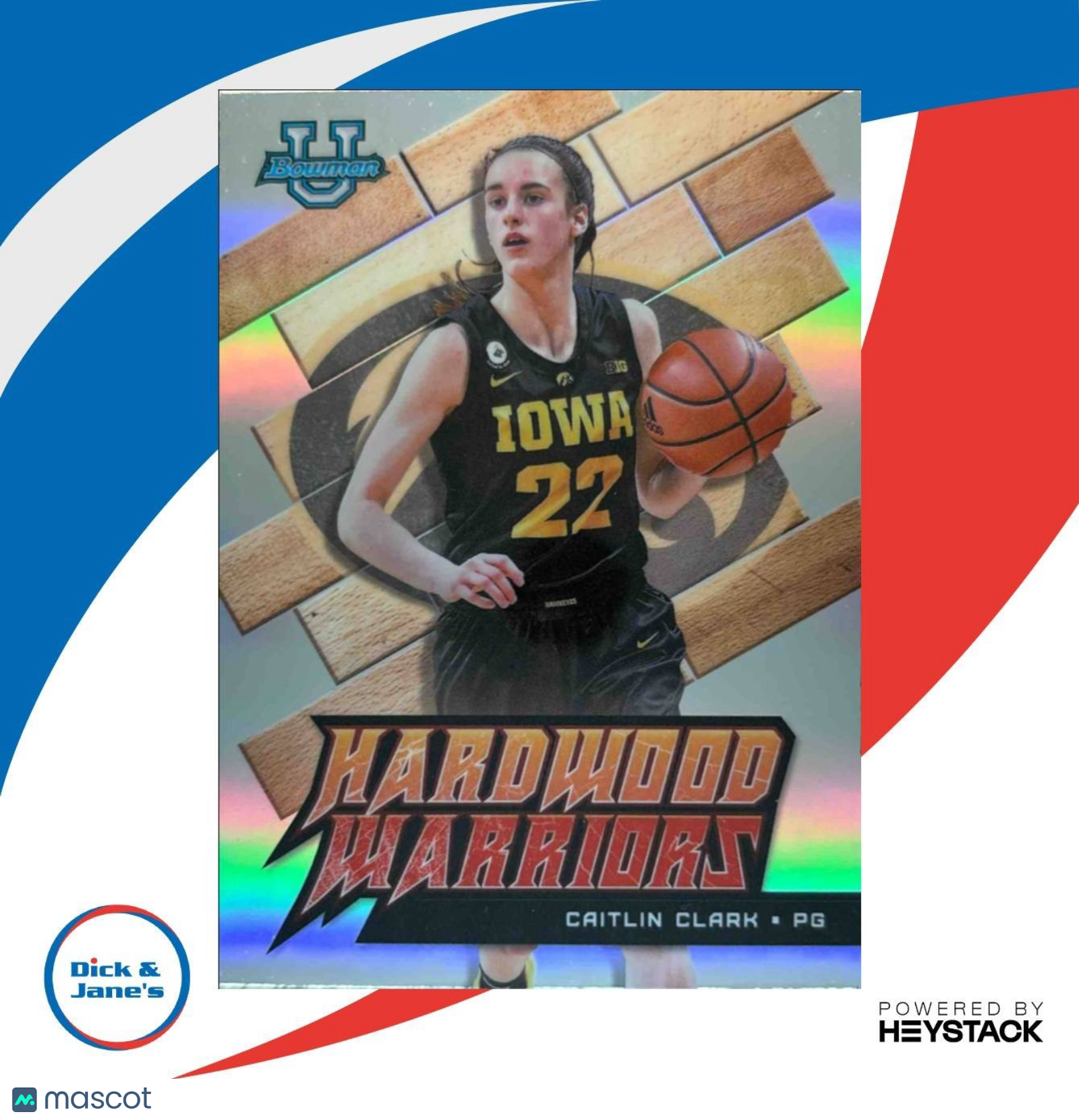 2022-23 Bowman University Best Caitlin Clark Hardwood Warriors #HW-21 Hawkeyes - Sports Cards