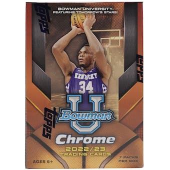 2022/23 Bowman University Chrome Basketball 7-Pack Blaster Box (Wembanyama or Clark??) - Ripped Live - NBA Blaster Box