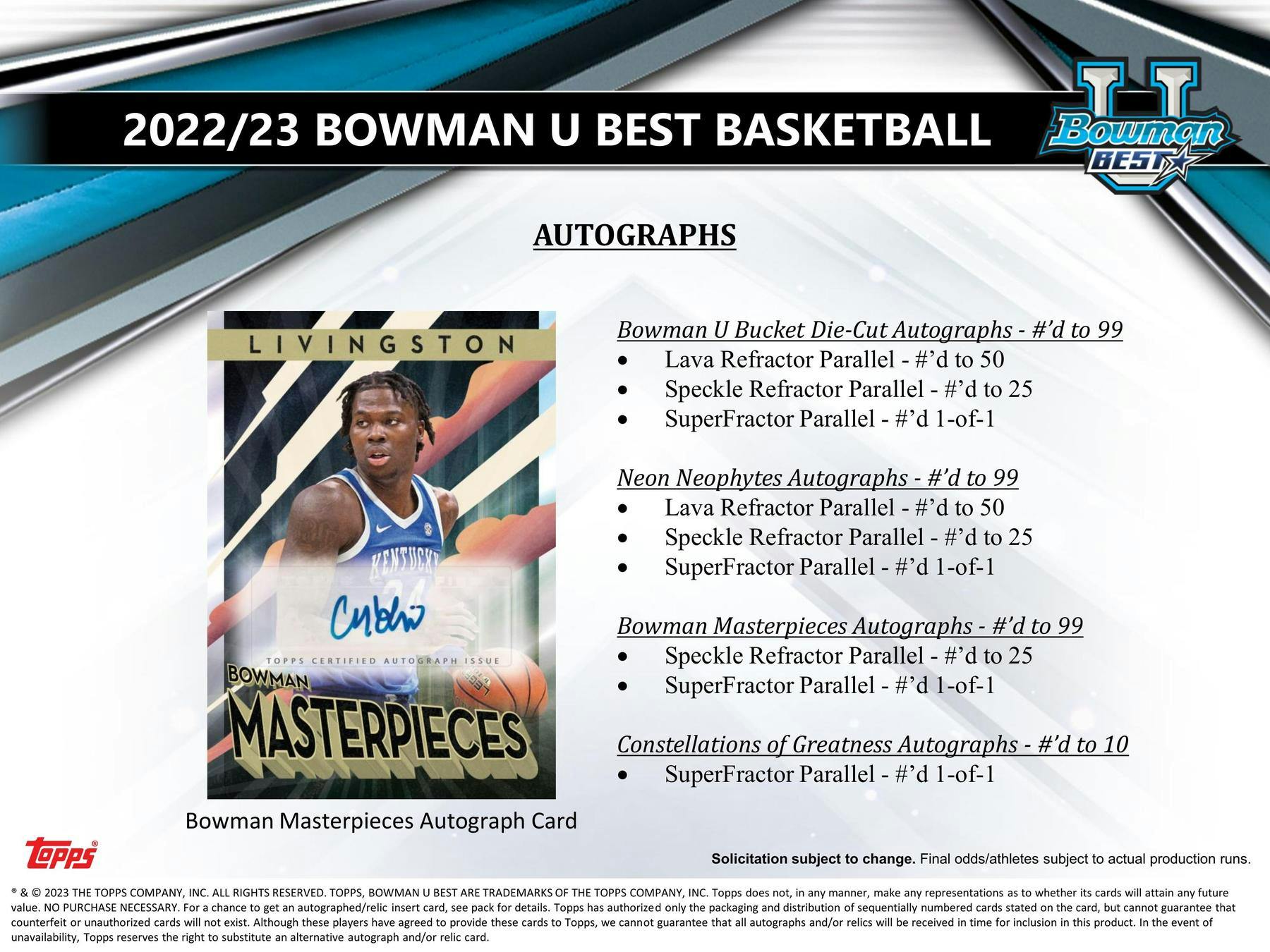 2022/23 Bowman University’s Best Basketball Master Hobby Box (Wembanyama / Caitlin Clark??) - NBA Hobby Box