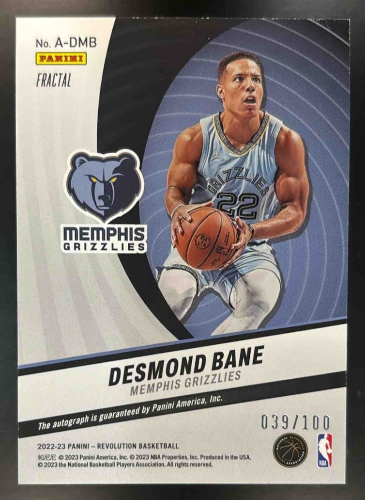 2022-23 Panini Revolution Desmond Bane Auto Fractal /100 Memphis Grizzlies - Sports Cards
