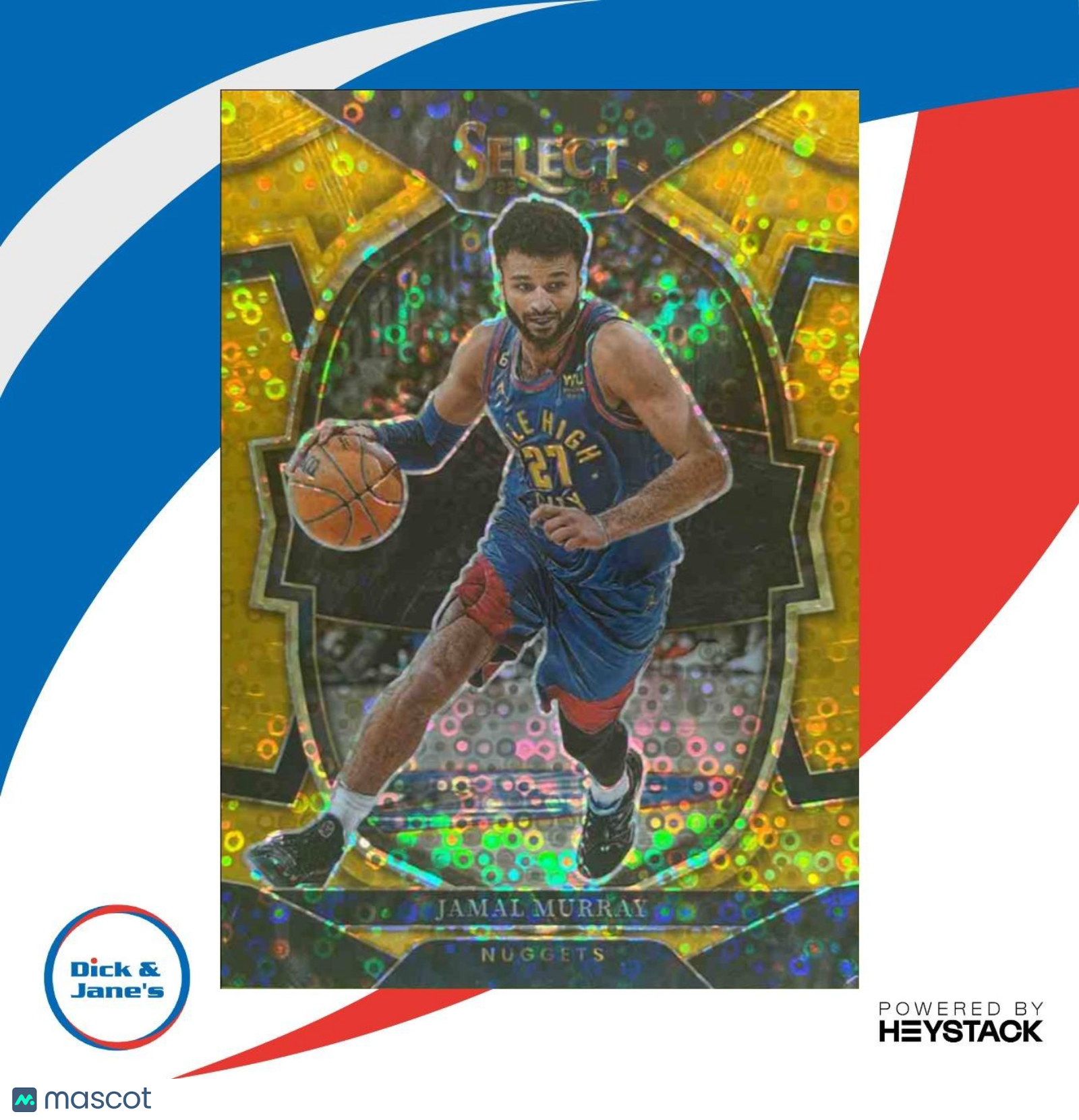 2022-23 Panini Select Jamal Murray Gold Disco Prizms 9/10 #39 Denver Nuggets - Sports Cards