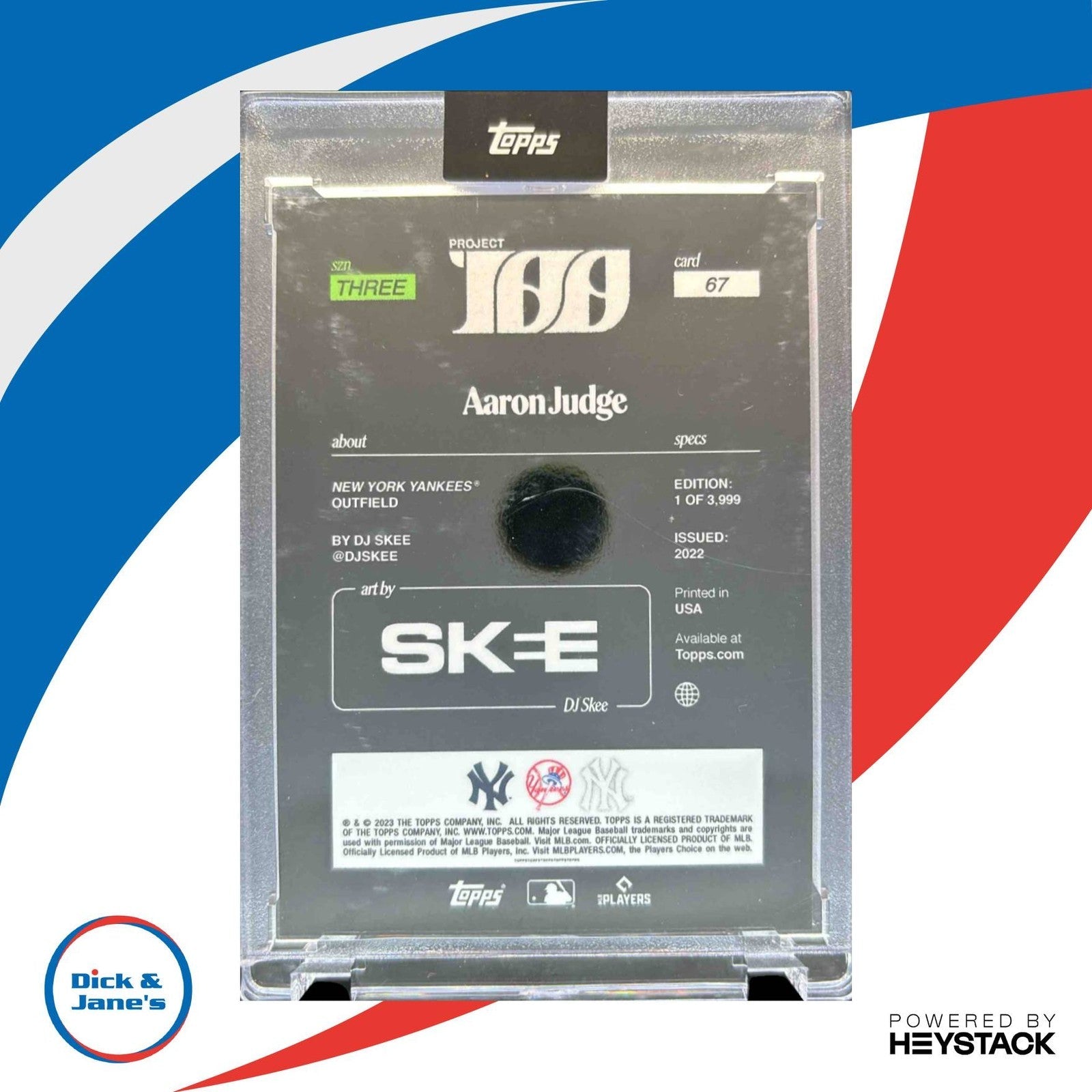 2022-23 Topps Project 100 Aaron Judge 2022 #67 New York Yankees - Sports Cards