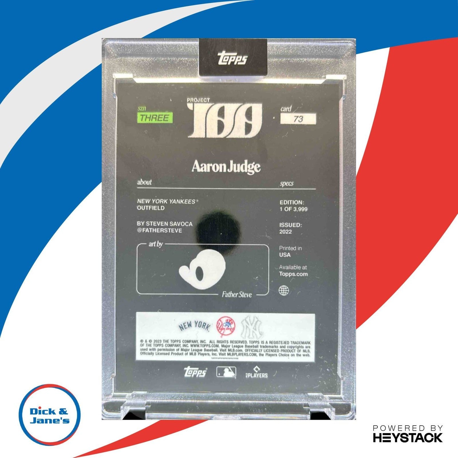 2022-23 Topps Project 100 Aaron Judge 2022 #73 New York Yankees - Sports Cards