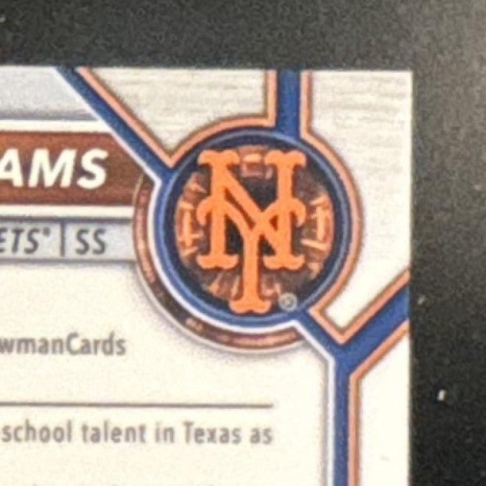 2022 Bowman Draft Jett Williams Chrome Pick Auto #CDA-JWS 1st Prospect Mets - Sports Cards