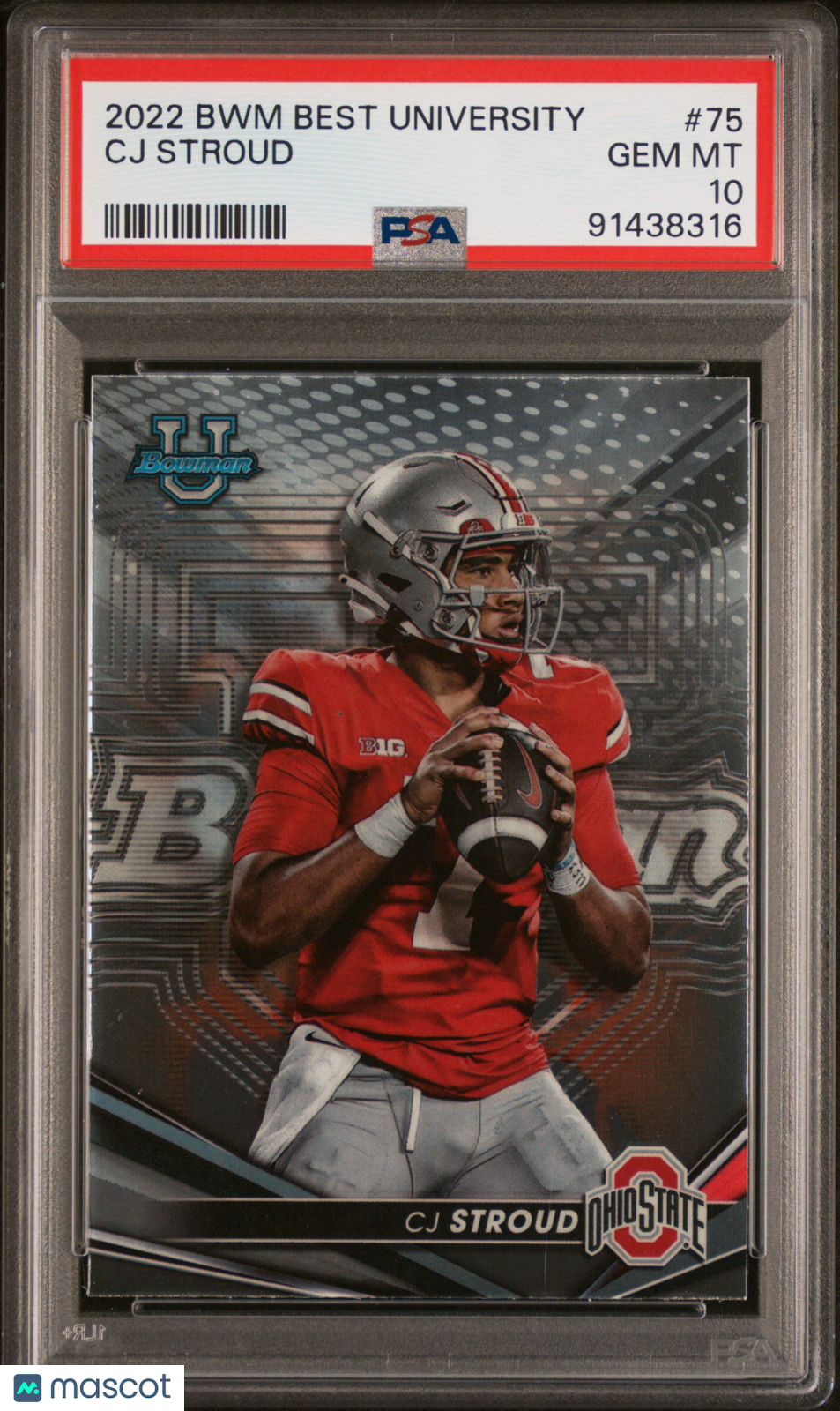 2022 Bowman’s Best University CJ Stroud #75 PSA 10 - Graded Sports Cards