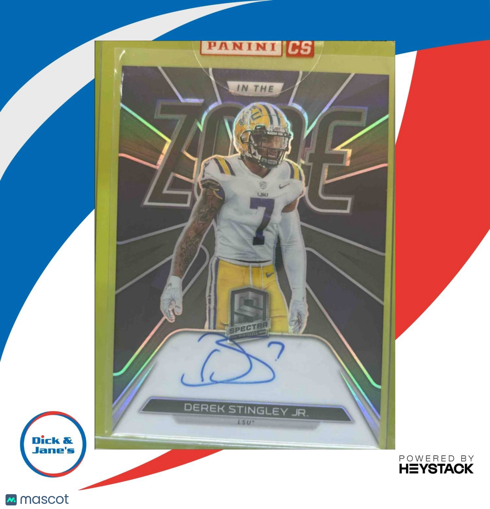 2022 Derek Stingley Jr. Spectra In The Zone Signatures /99 RC Auto LSU Tigers - Sports Cards
