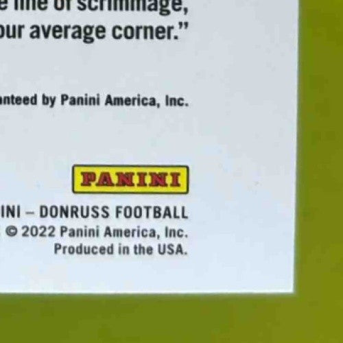 2022 Donruss Ahmad ’Sauce’ Gardner The Rookies Auto /199 #TR-27 RC New York Jets - Sports Cards