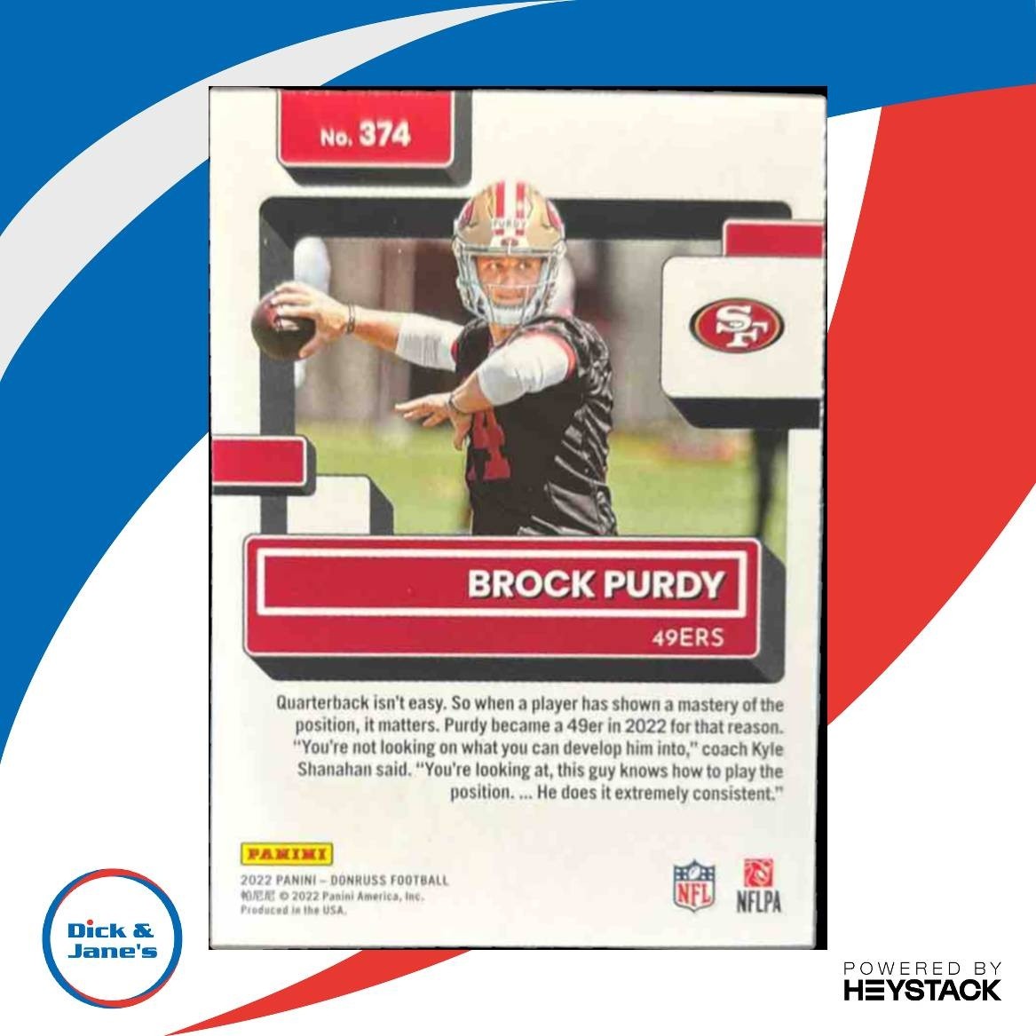2022 Donruss Brock Purdy #374 RC San Francisco 49ers - Sports Cards