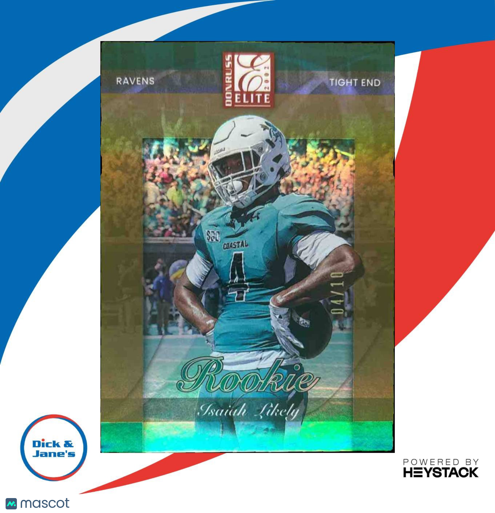 2022 Donruss Elite Isaiah Likely 2002 Rookies Gold /10 RC Baltimore Ravens - Sports Cards