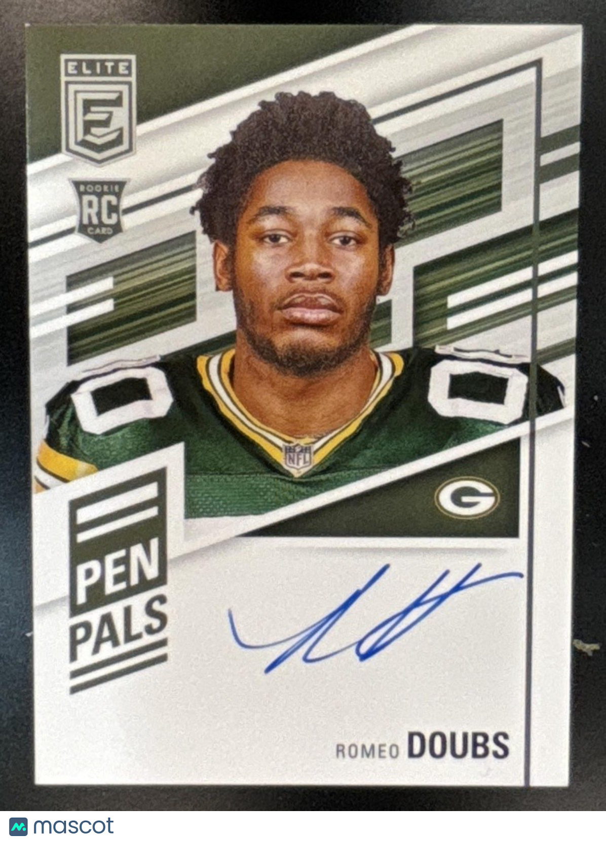 2022 Donruss Elite Romeo Doubs Pen Pals Blue Ink RC Auto Green Bay Packers - Sports Cards