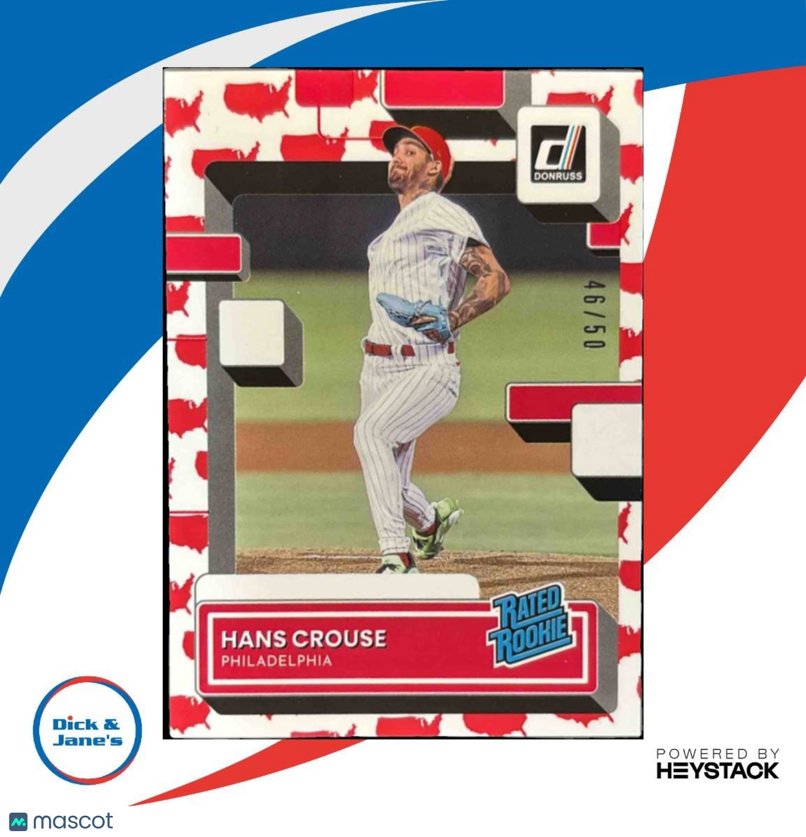 2022 Donruss Hans Crouse America /50 #67 RC Philadelphia Phillies - Sports Cards