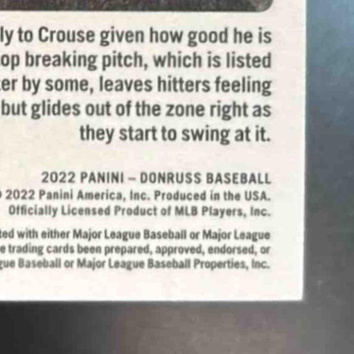 2022 Donruss Hans Crouse America /50 #67 RC Philadelphia Phillies - Sports Cards