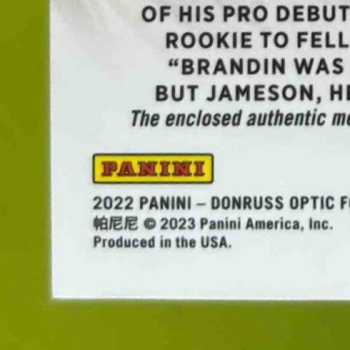 2022 Donruss Optic Jameson Williams First Year Fresh Blue Hyper MEM RC Lions - Sports Cards