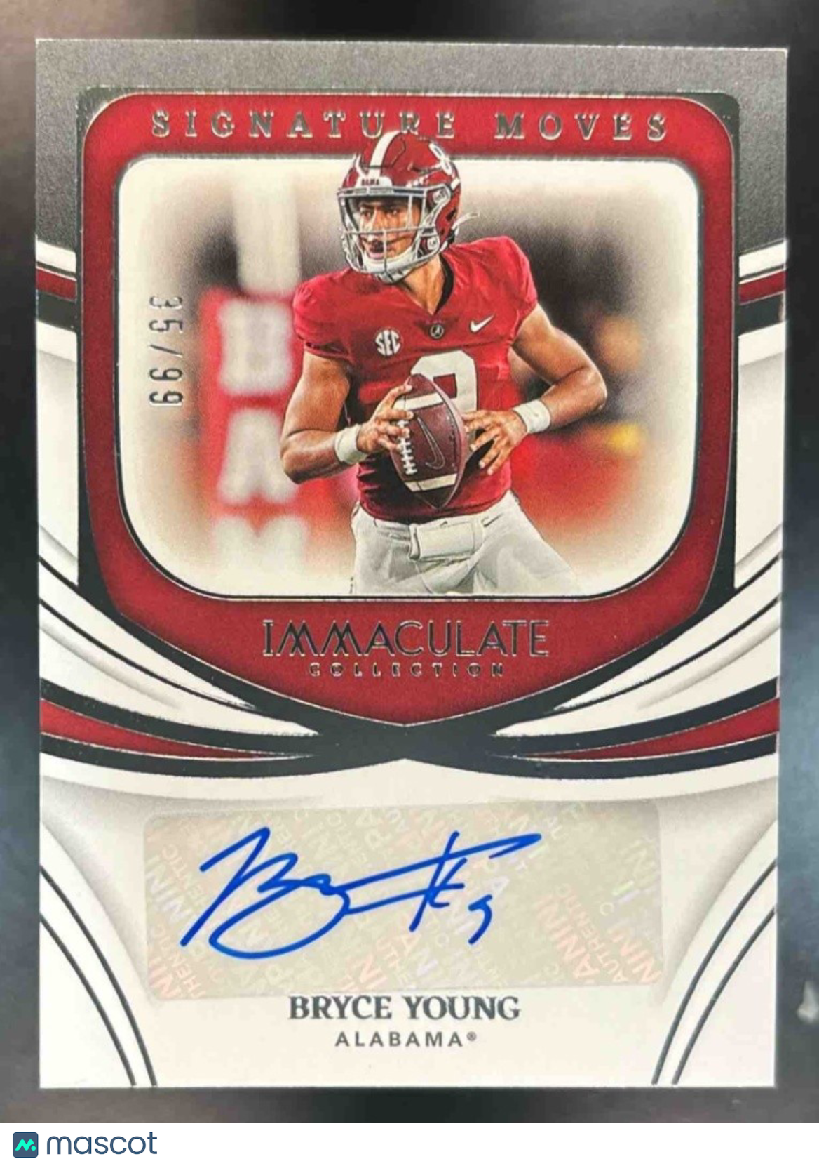 2022 Immaculate Collection Collegiate Bryce Young Signature Moves /99 Auto RC - Sports Cards