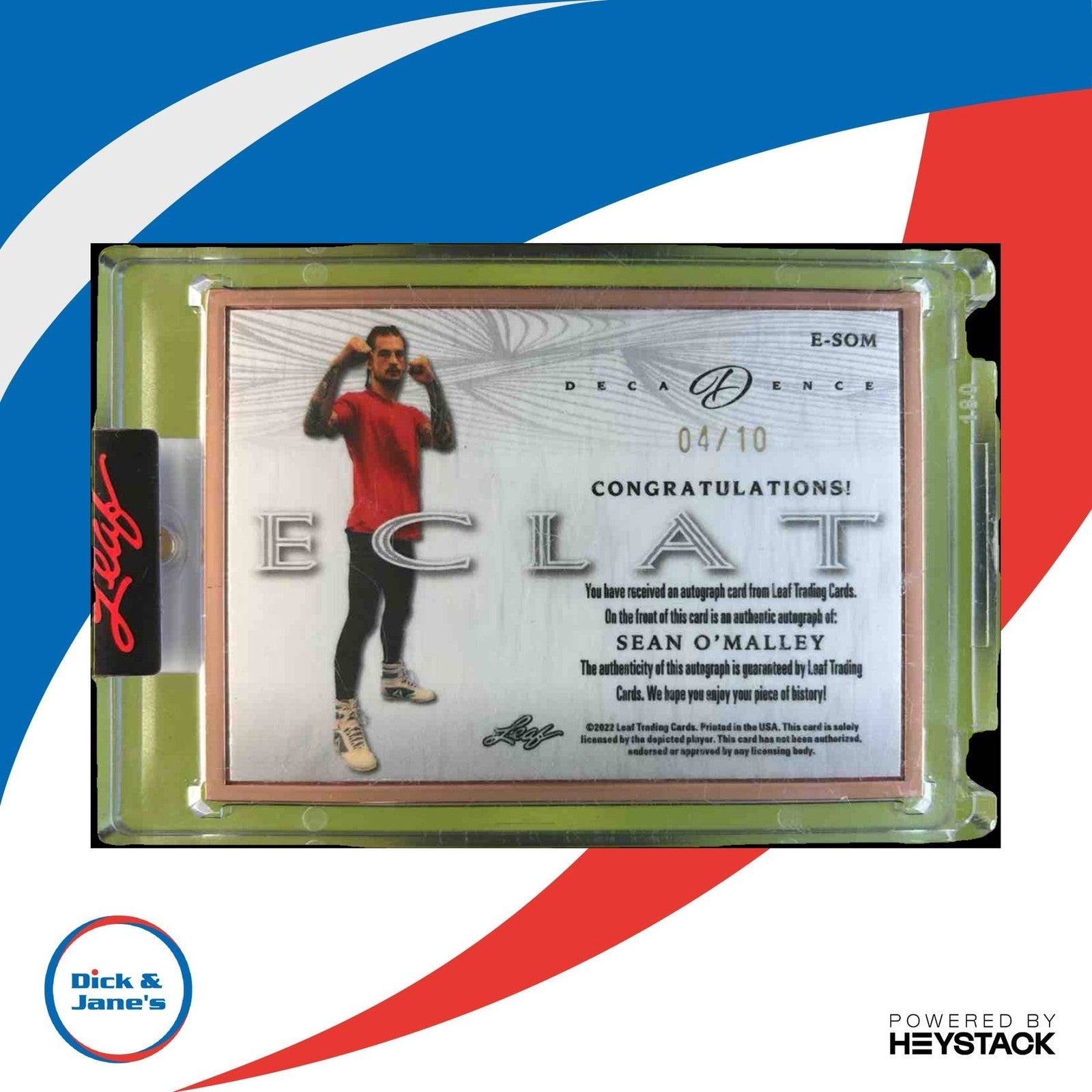 2022 Leaf Decadence Sean O’Malley Eclat Auto Bronze /10 #E-SOM - Sports Cards