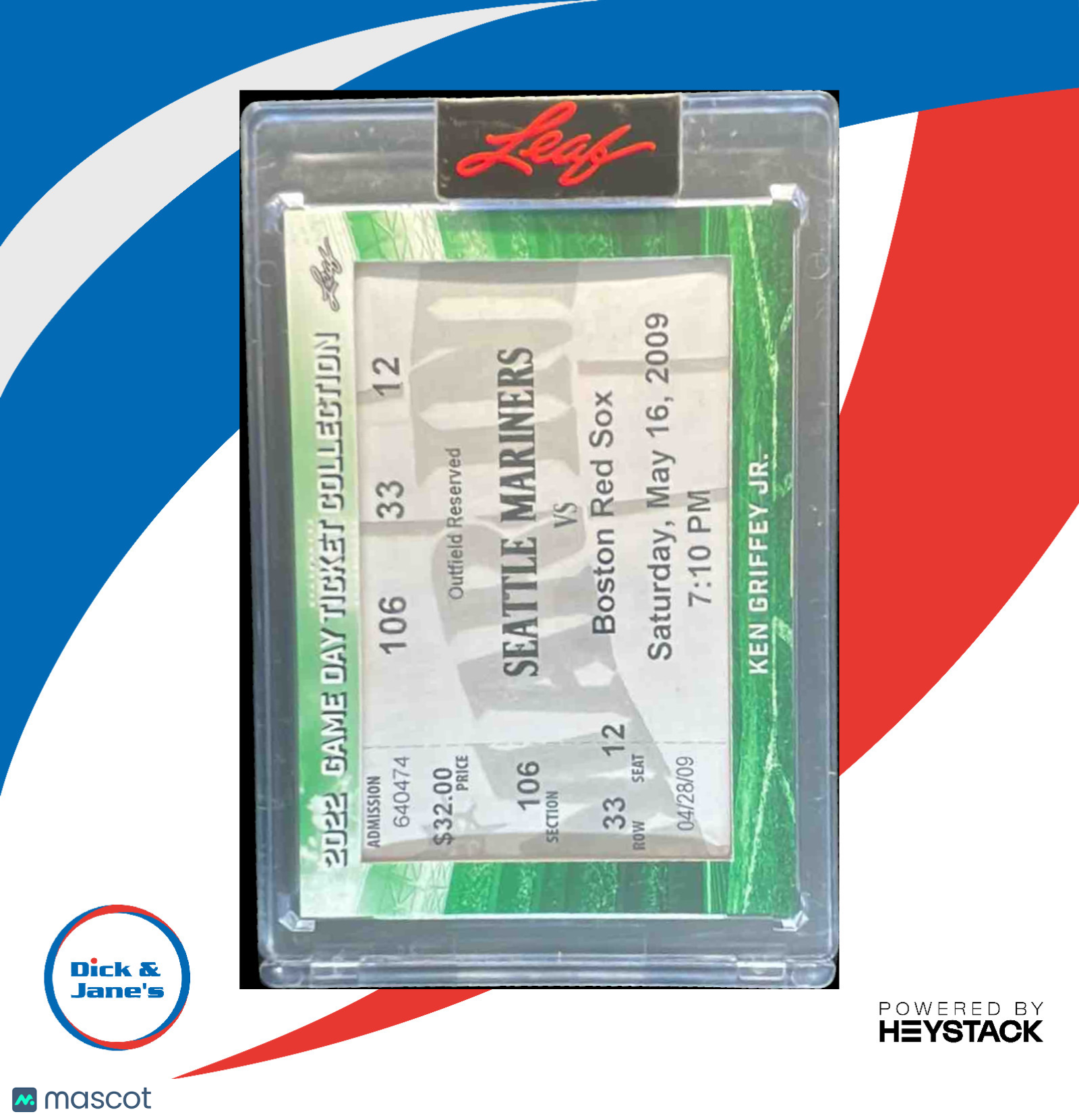 2022 Leaf Game Day Ticket TC-55 Ken Griffey Jr. Seattle Mariners - Sports Cards
