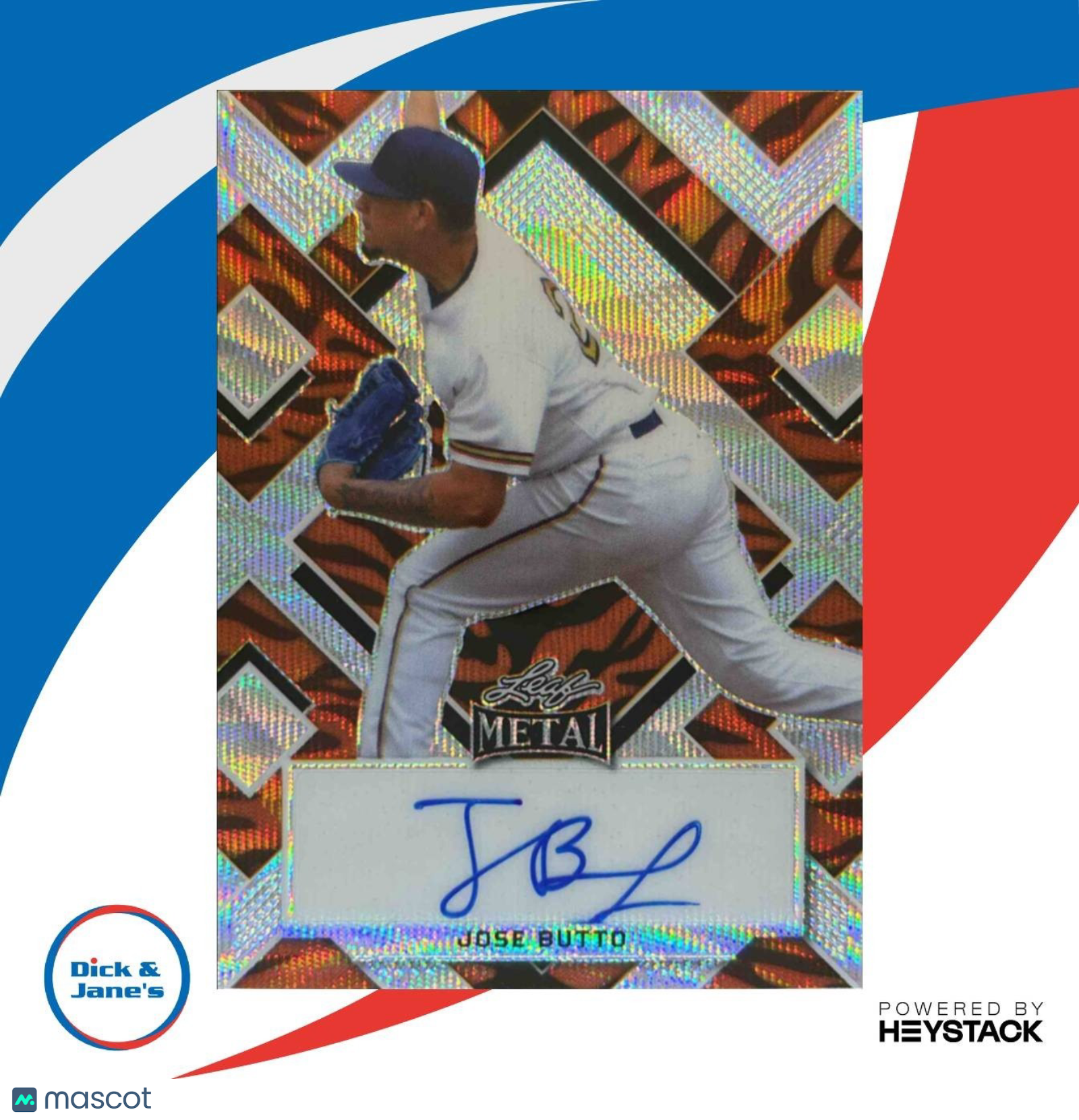 2022 Leaf Metal Jose Butto Tiger Wave /4 #BA-JB2 Auto - Sports Cards