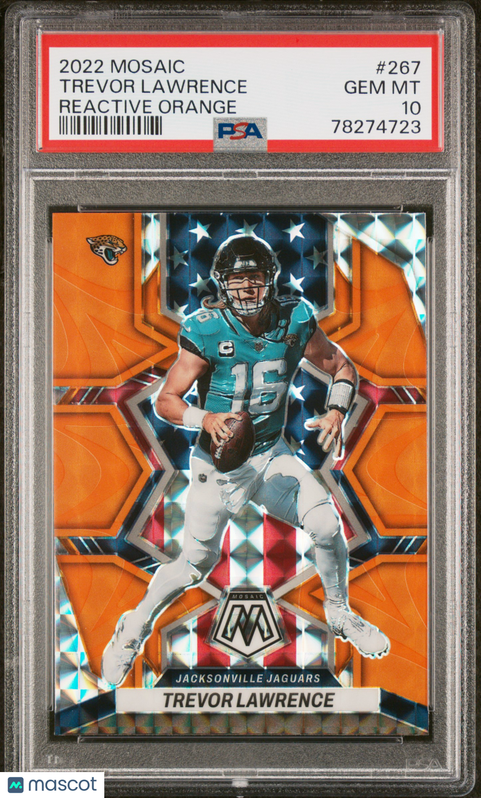 2022 Mosaic Trevor Lawrence Reactive Orange #267 PSA 10 Jacksonville Jaguars - Graded Sports Cards