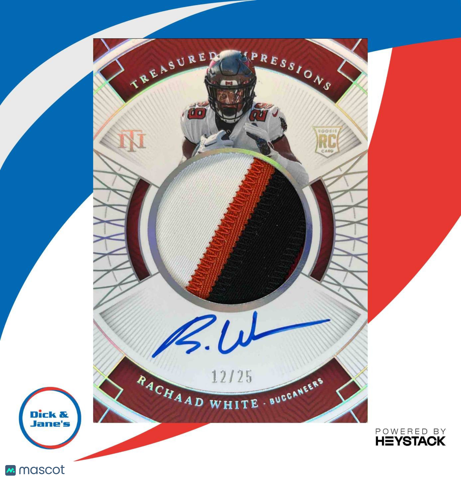2022 National Treasures Rachaad White Impressions Silver /25 Auto RC Buccaneers - Sports Cards