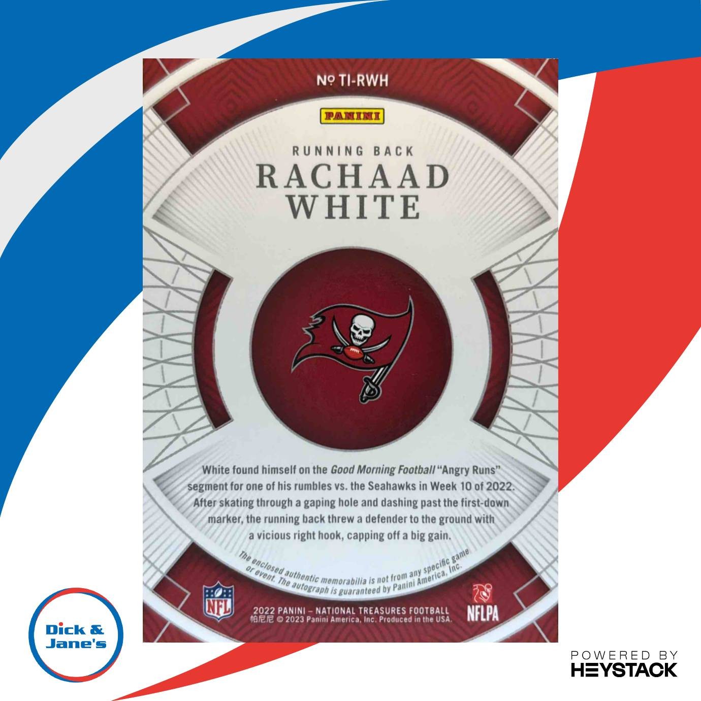 2022 National Treasures Rachaad White Impressions Silver /25 Auto RC Buccaneers - Sports Cards